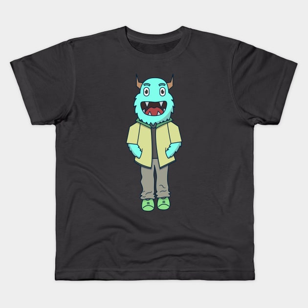 Blue Monster Kids T-Shirt by Zars Store
